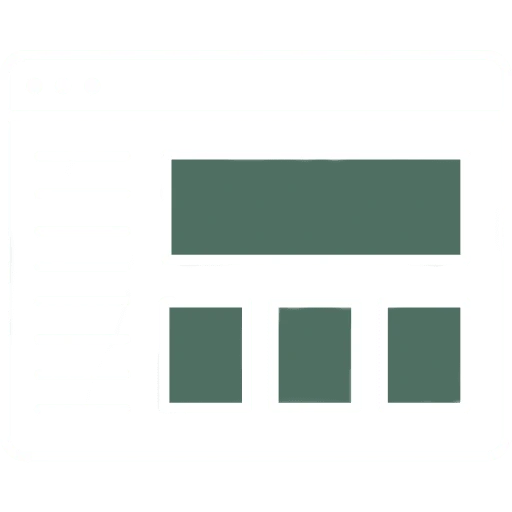 green and white icon of webdesign with transparent background