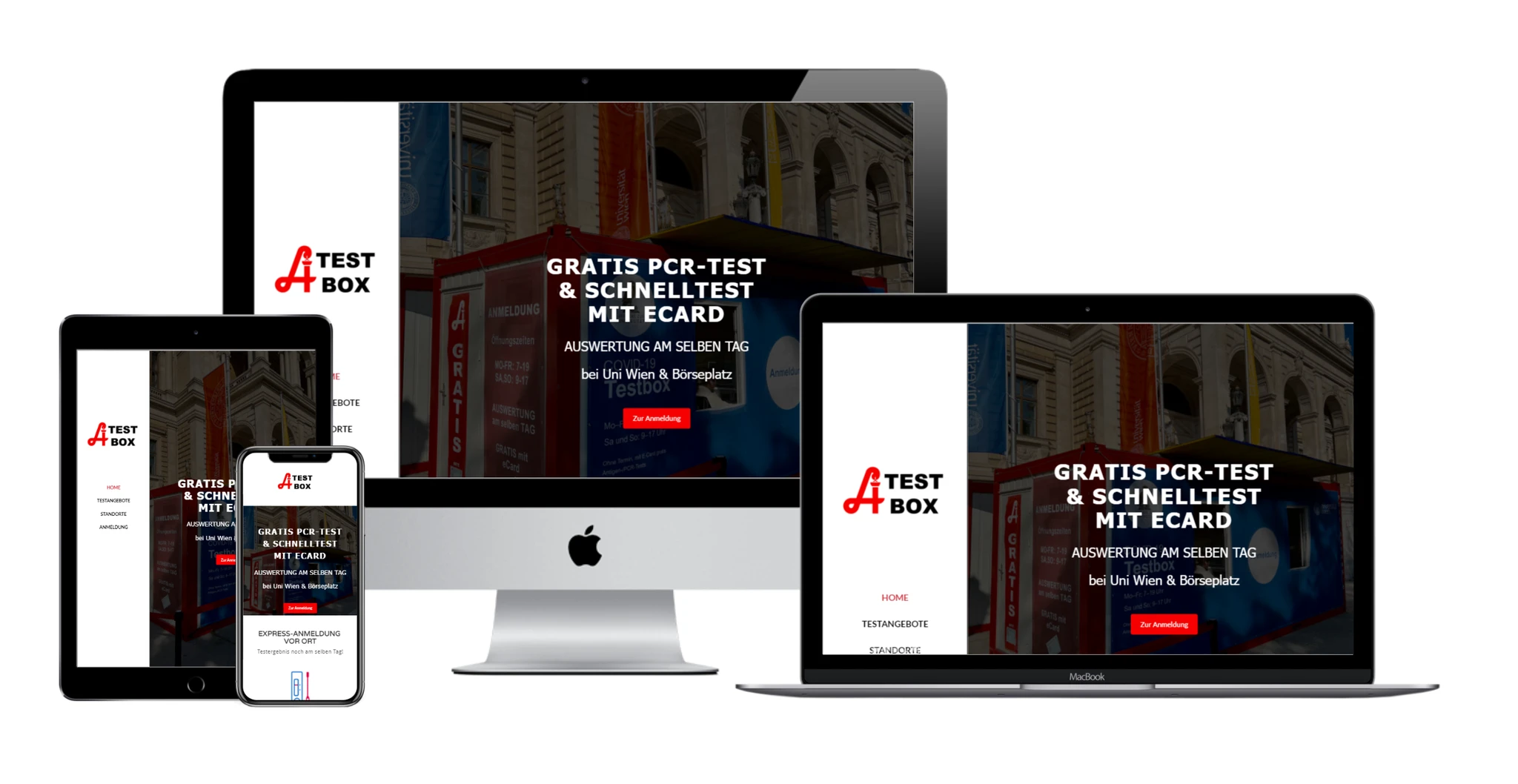 TestBox Wien Website auf verschiedenen Geräten