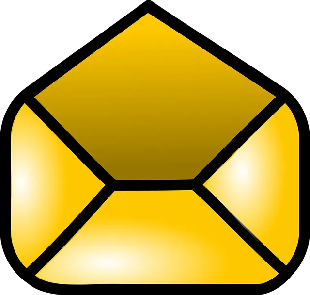 White icon of an envelope.